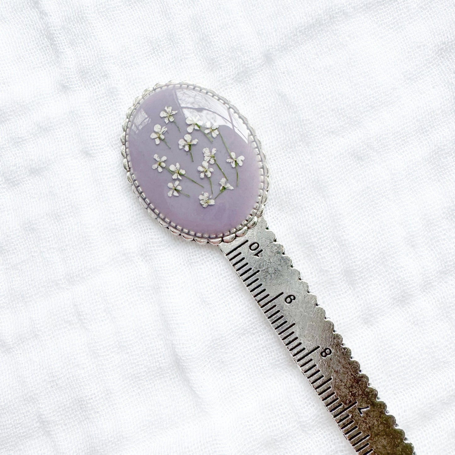 Molly Pressed Flower Bookmark | Silver