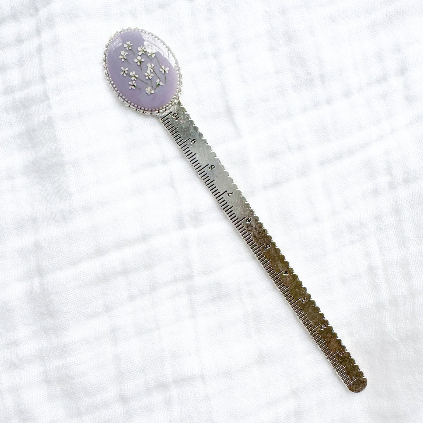 Molly Pressed Flower Bookmark | Silver