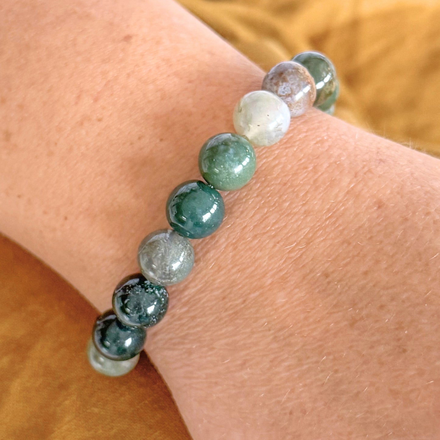 Moss Agate Gemstone Bracelet