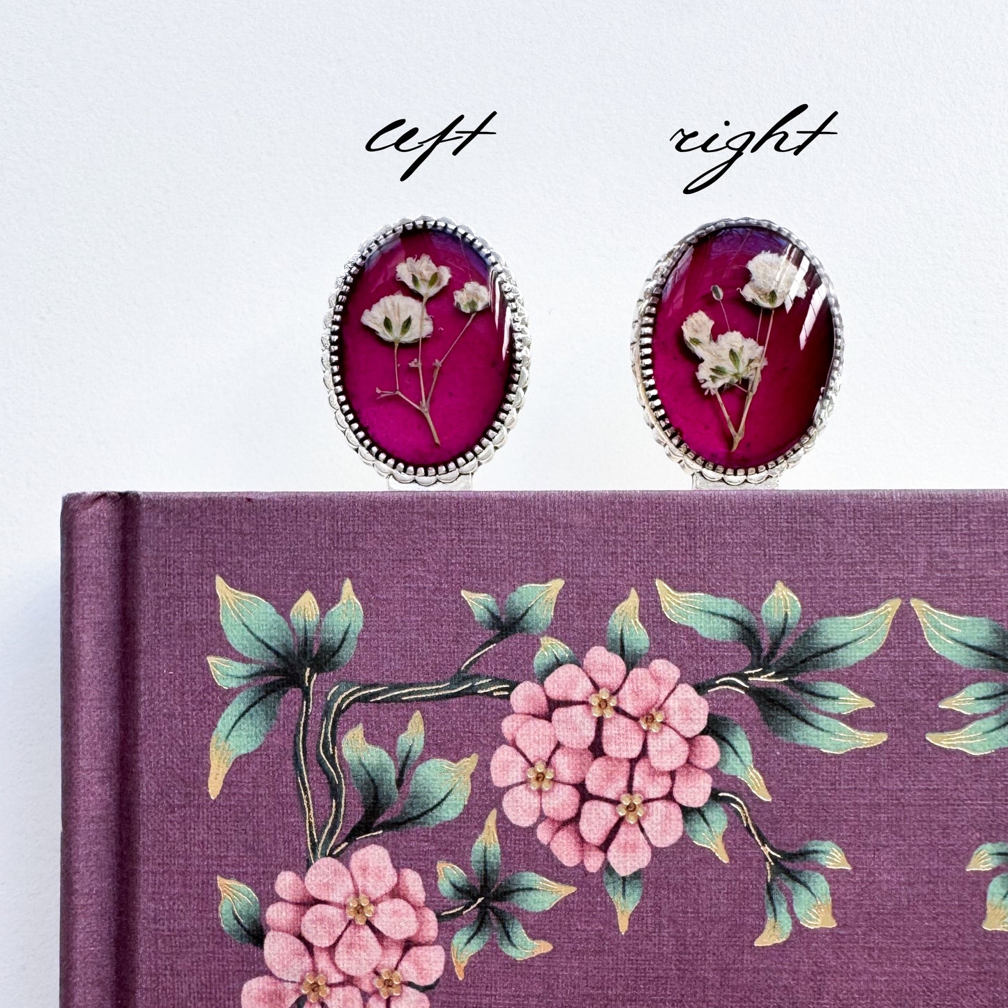 Natalie Pressed Flower Bookmark | Silver