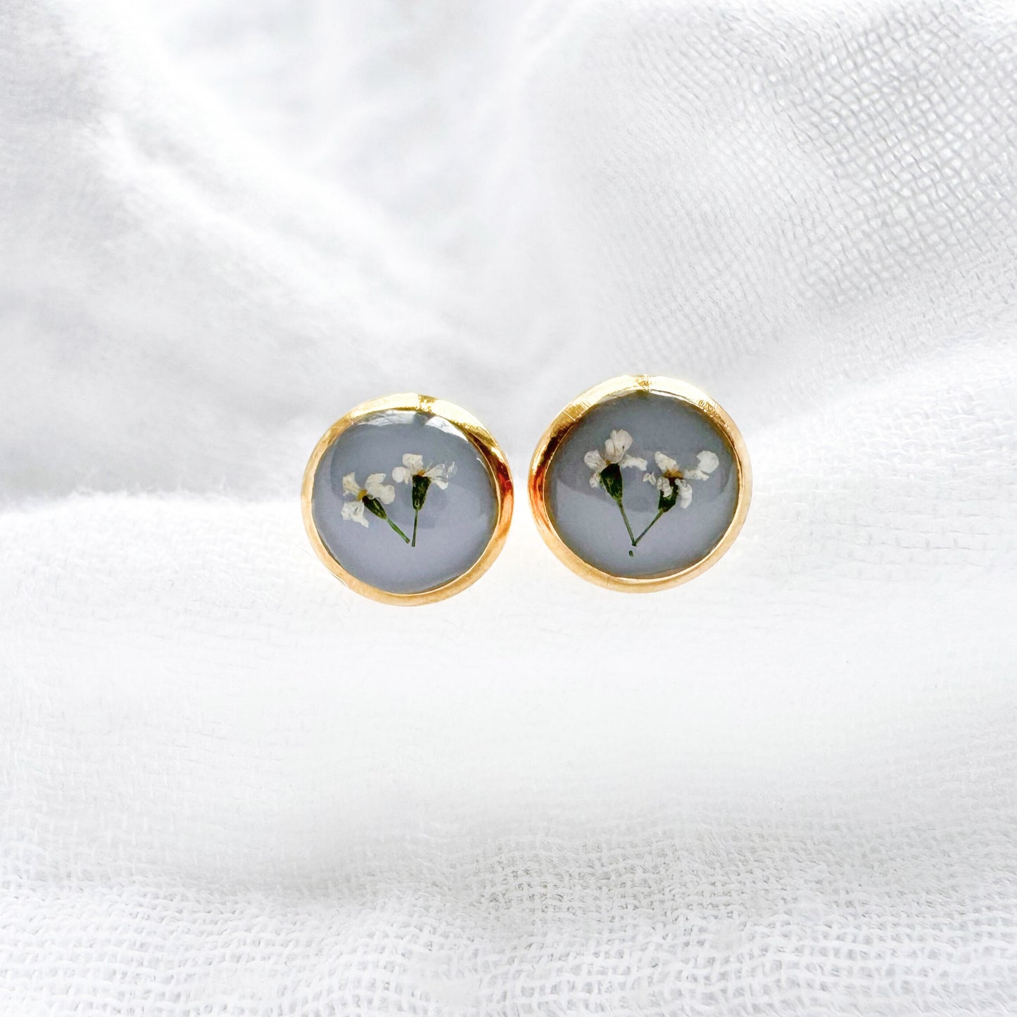 Olivia Pressed Flower Earrings | Gold