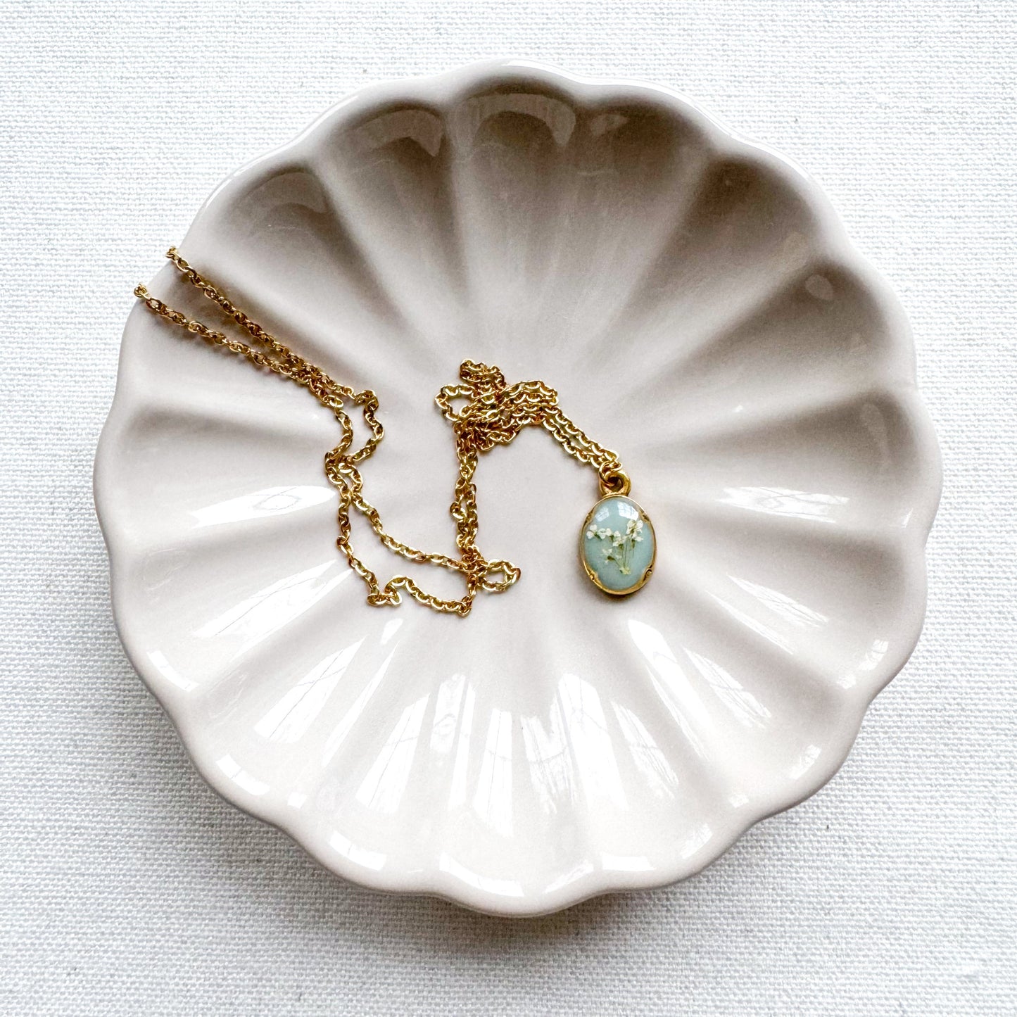 Ophelia Pressed Flower Necklace | Gold