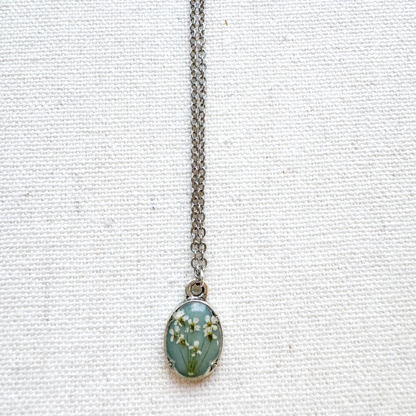 Ophelia Pressed Flower Necklace | Silver
