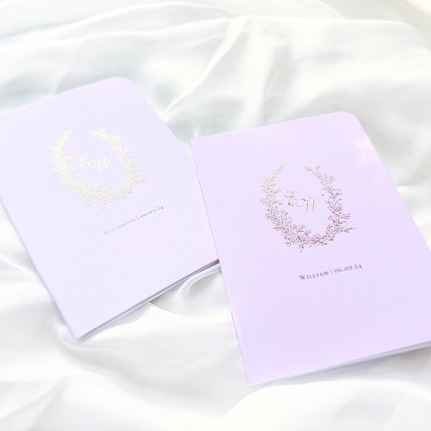 Wedding Vow Books | Custom Laurel Wreath