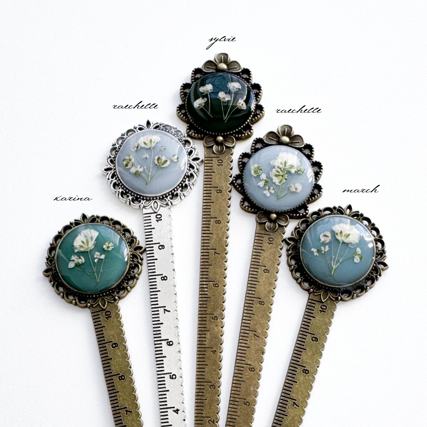 Karina Pressed Flower Bookmark | Bronze