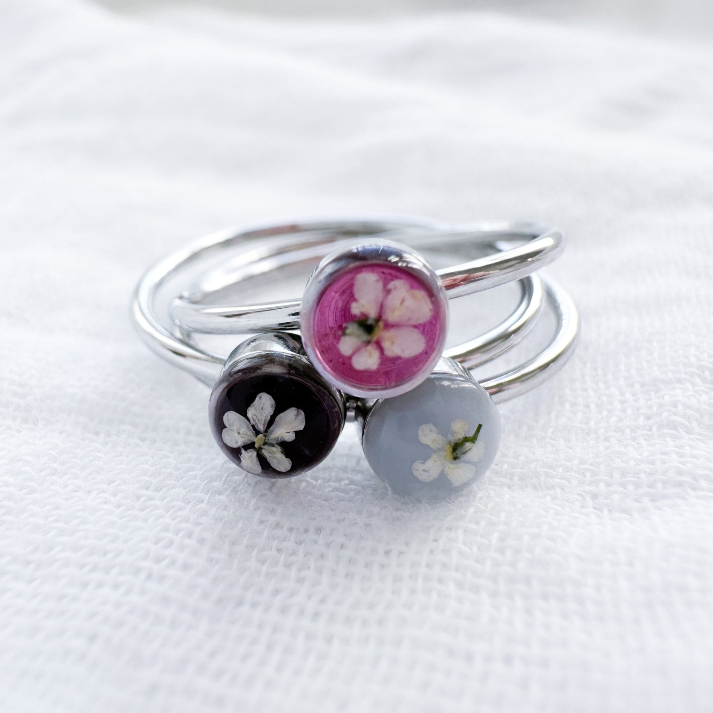 Viola Pressed Flower Ring | Silver