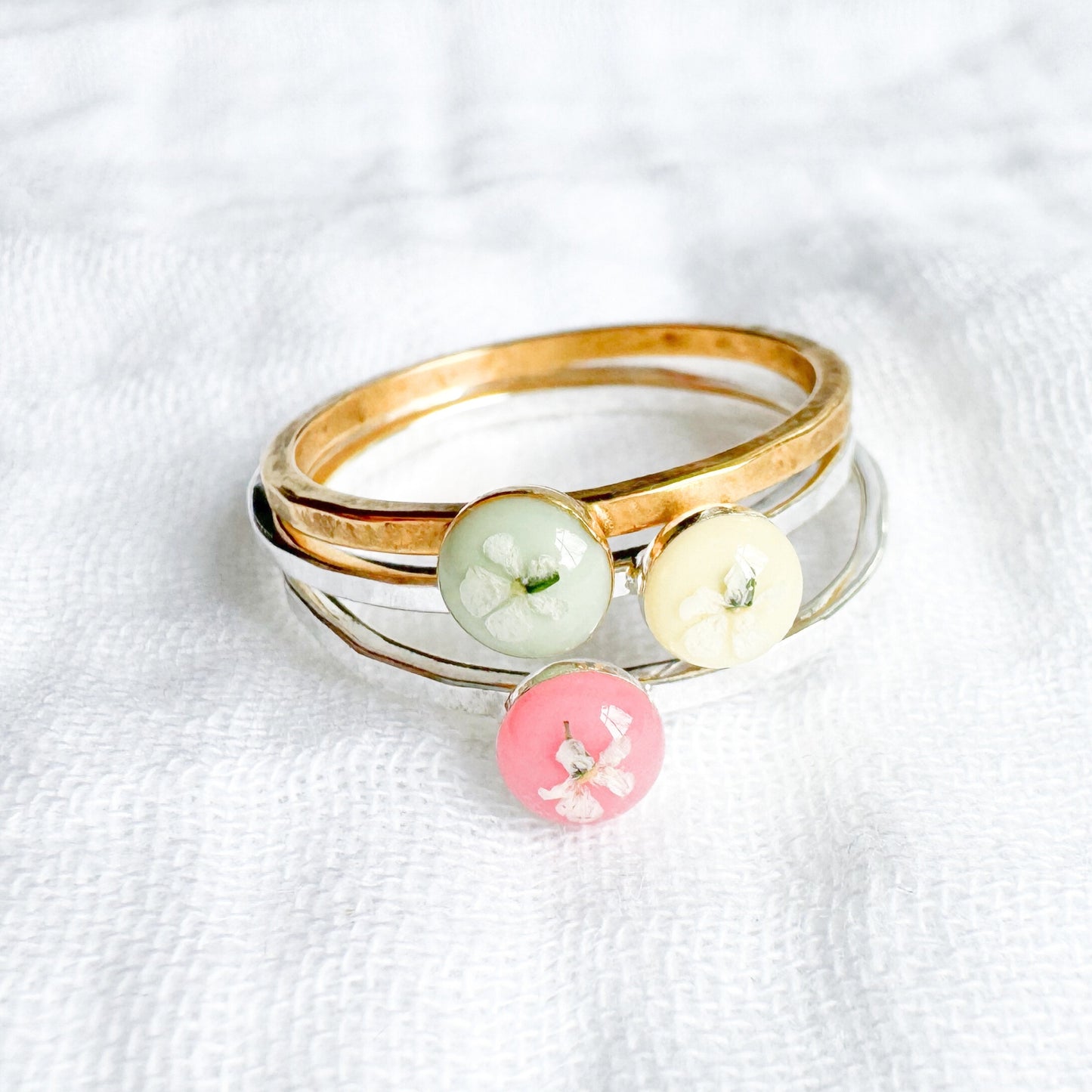 Joyce Pressed Flower Ring | Silver