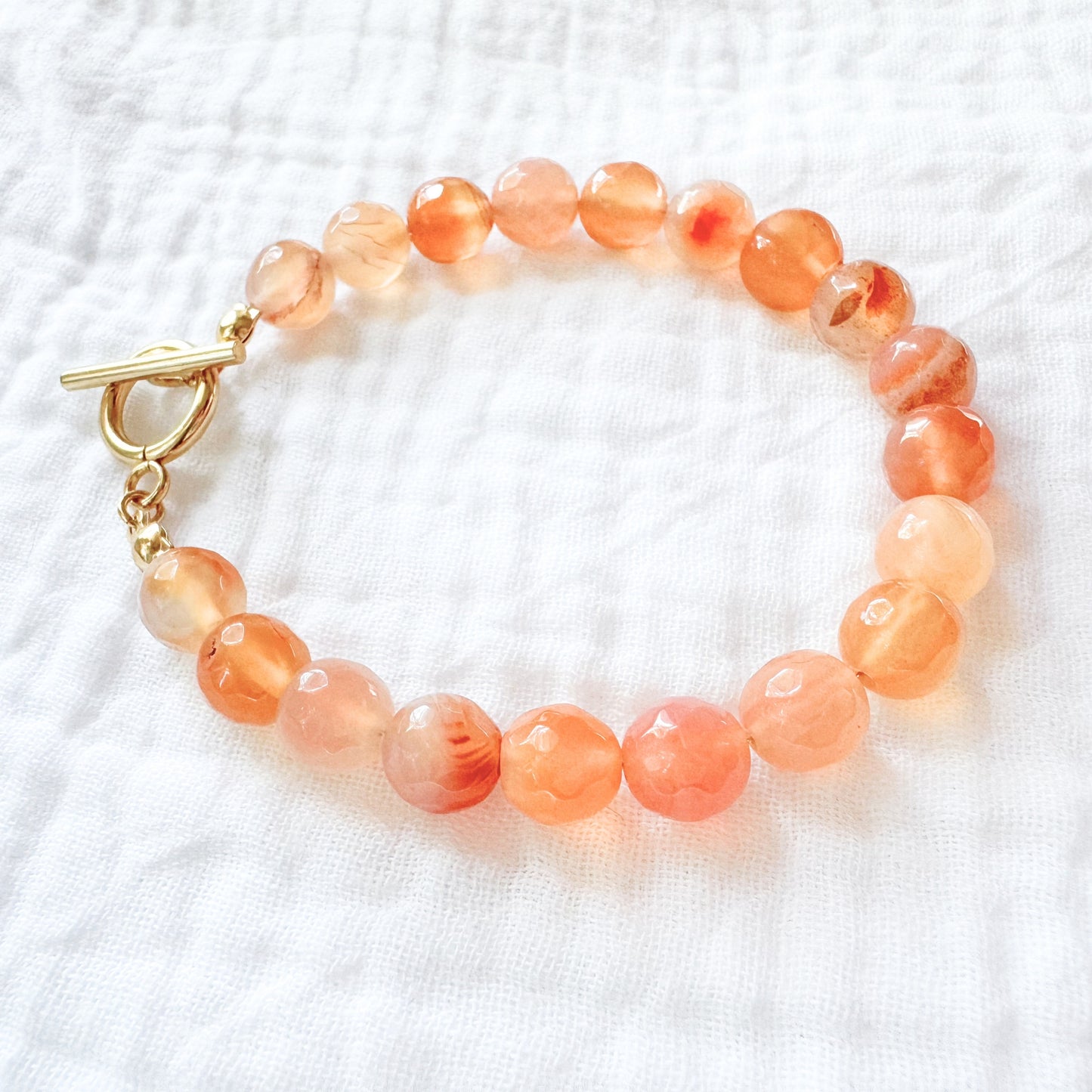 Pumpkin Spice Gemstone Bracelet | Gold