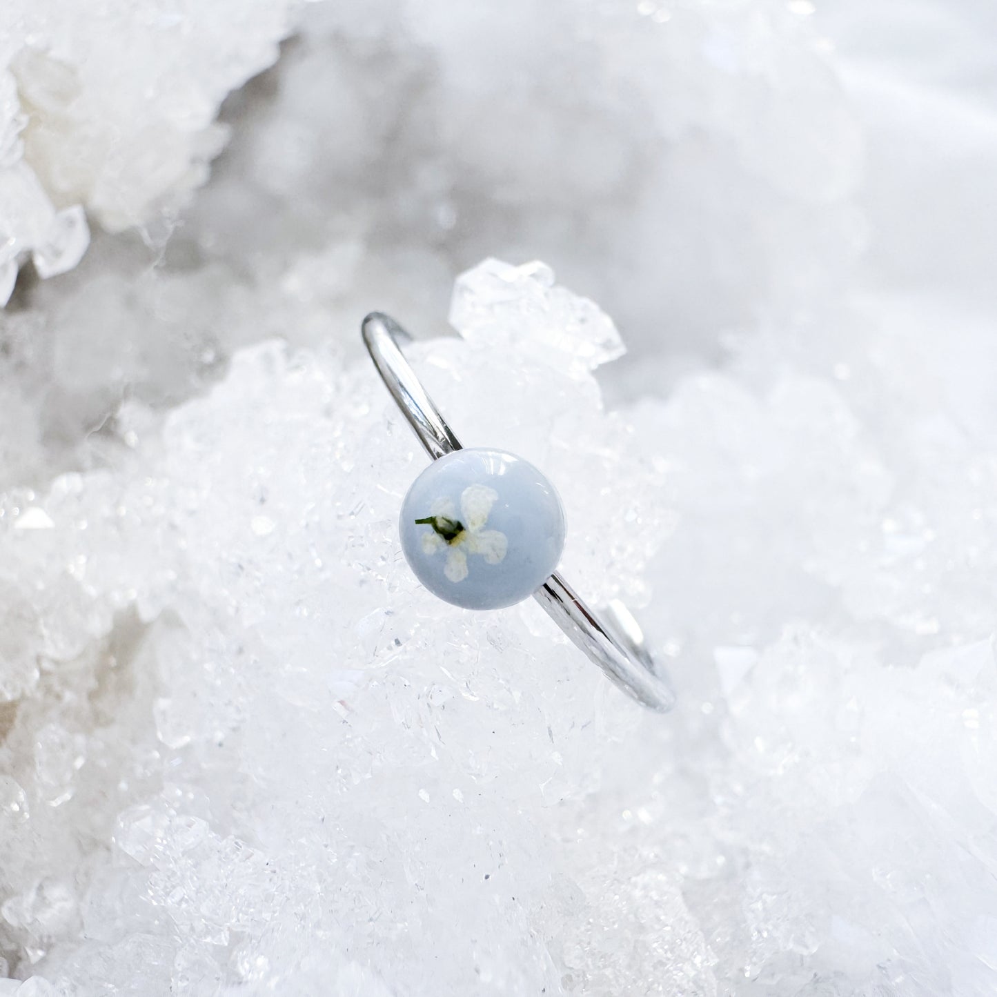 Raechelle Pressed Flower Ring | Silver