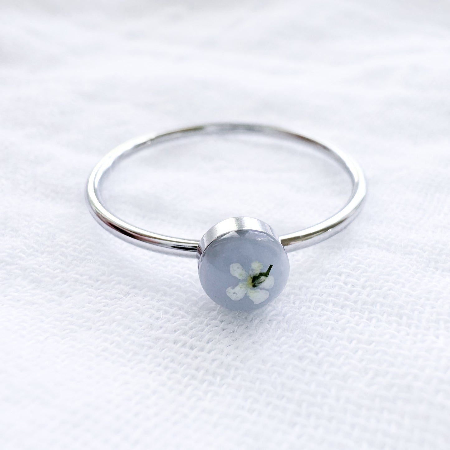 Raechelle Pressed Flower Ring | Silver