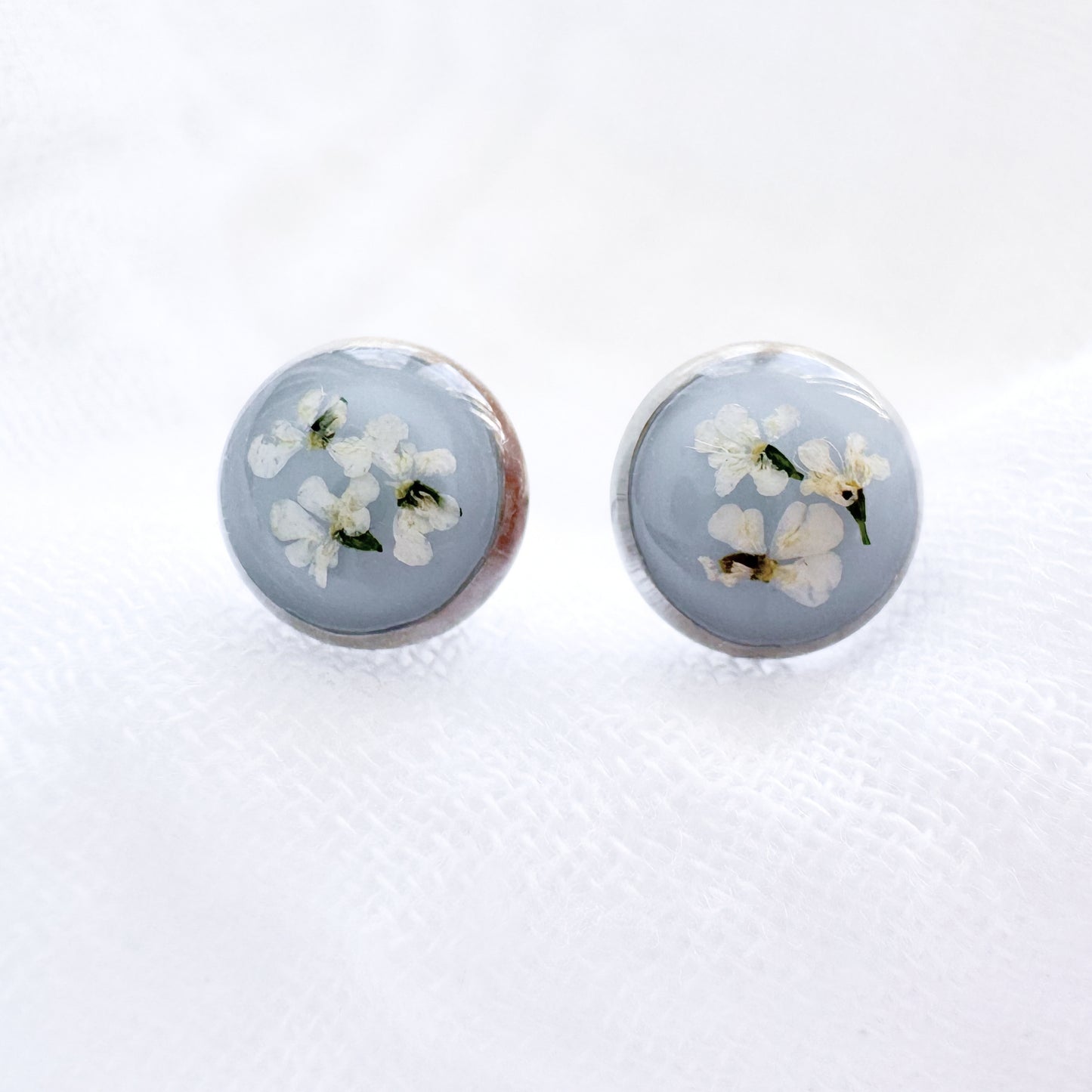 Raechelle Pressed Flower Earrings | Silver