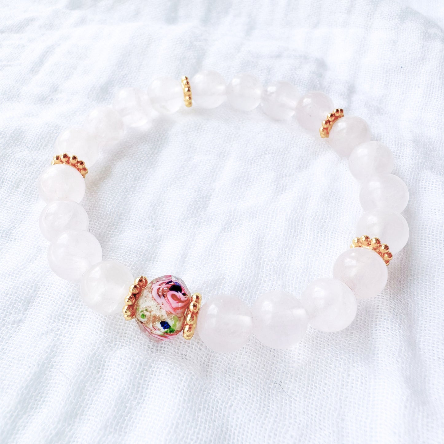 Rose Dream Gemstone Bracelet | Gold