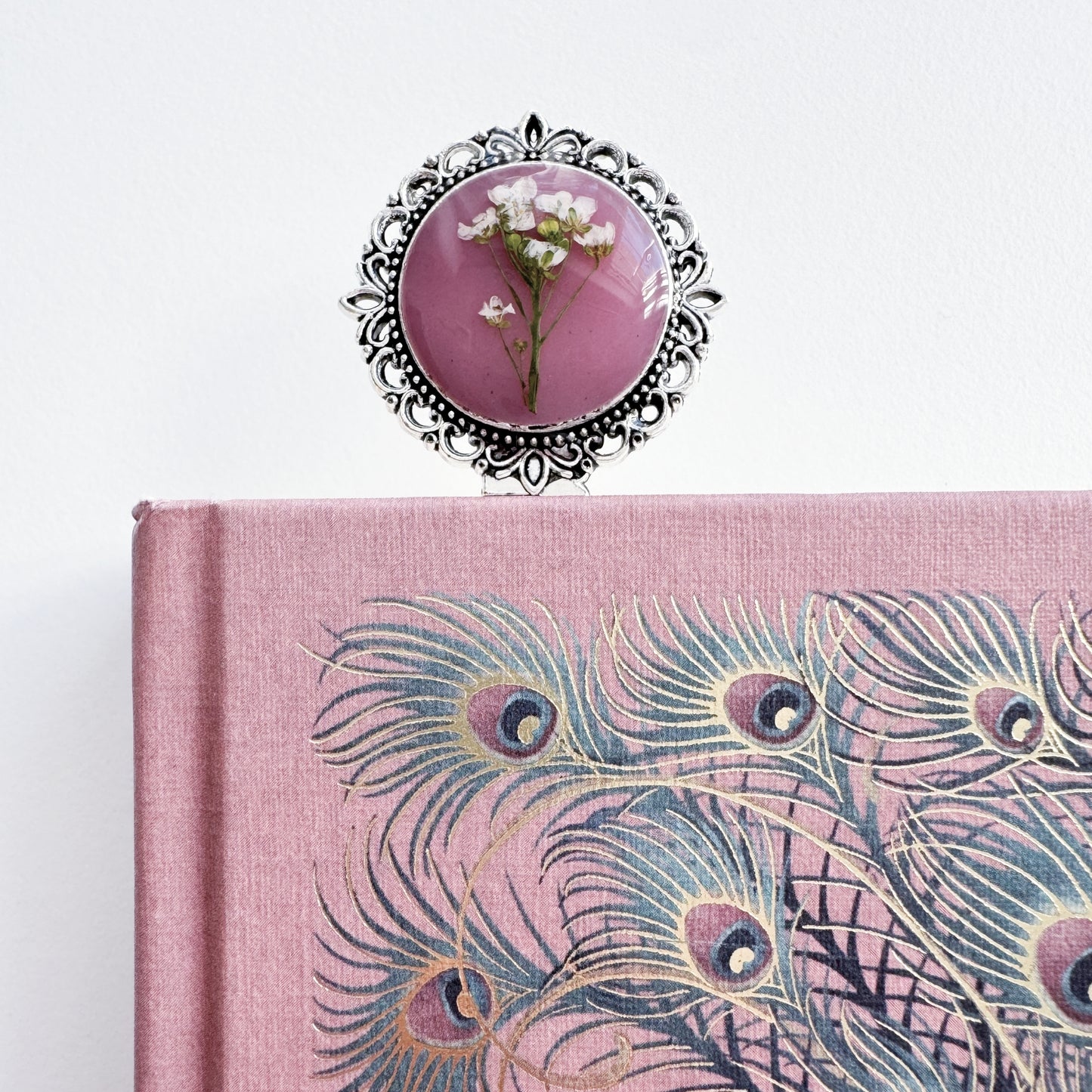 Rosemary Pressed Flower Bookmark | Silver