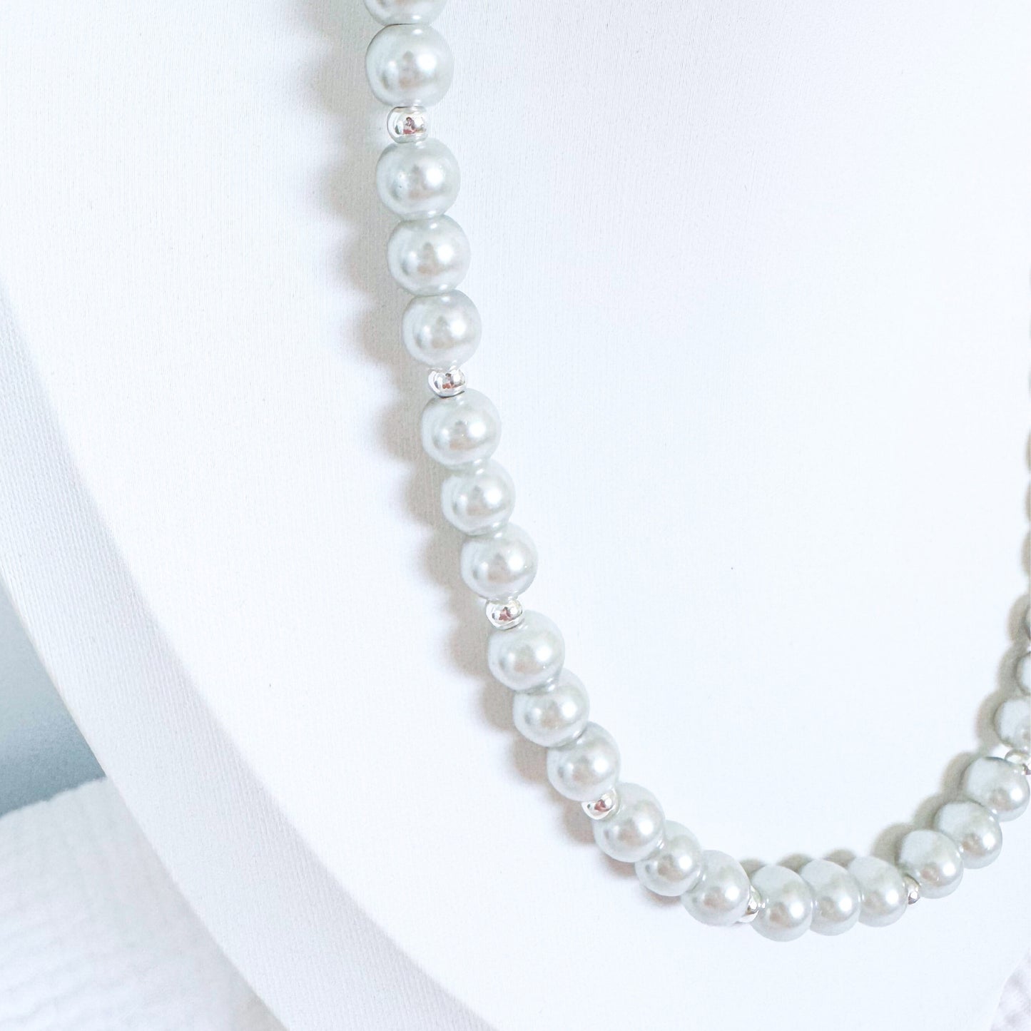 Larissa Beaded Necklace | Silver