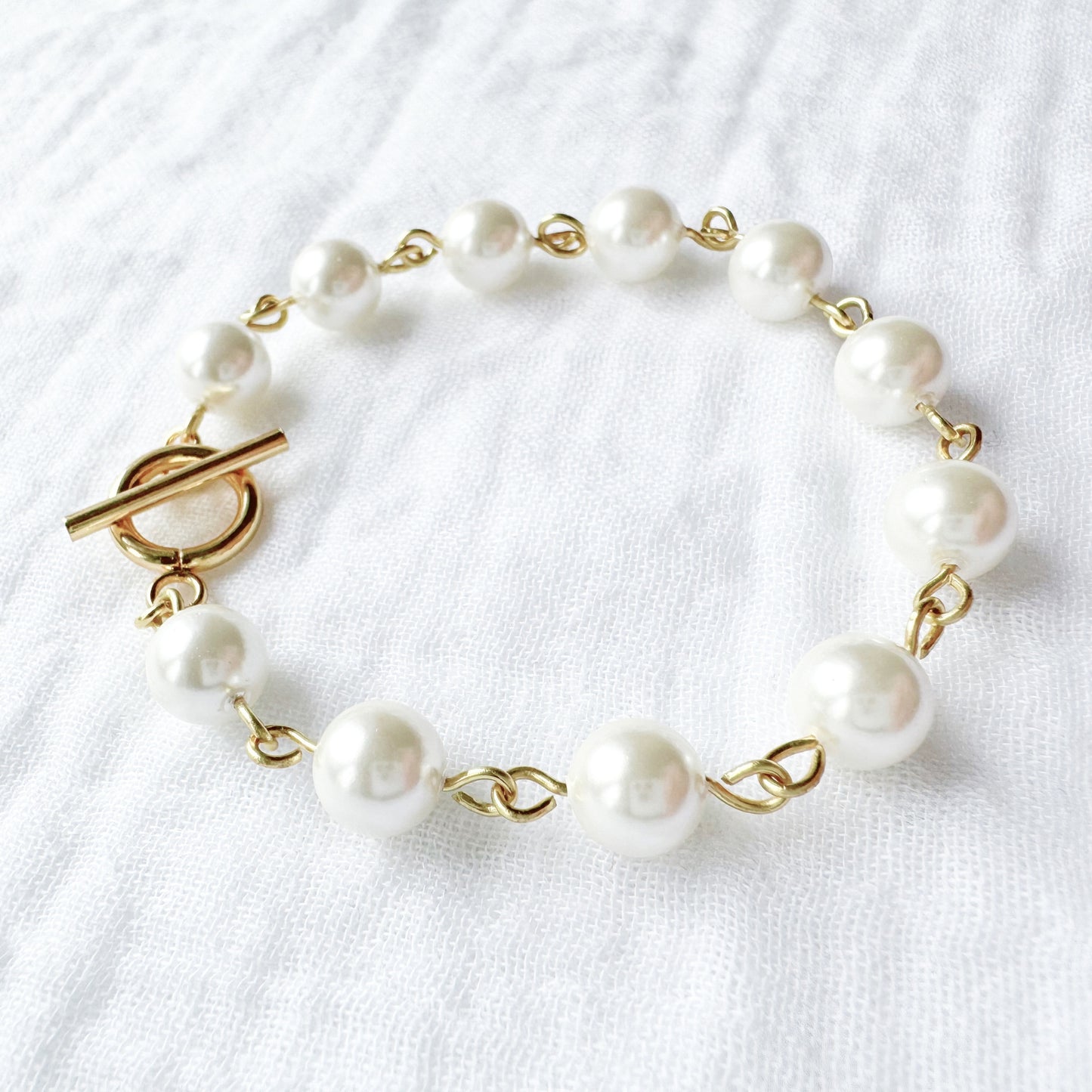 Shell Pearl Bracelet | Gold