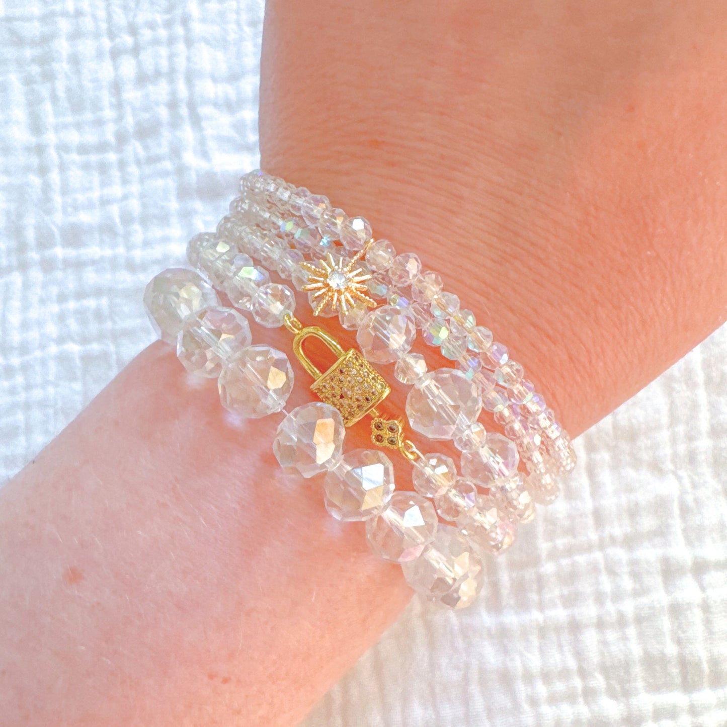 Showgirl Sparkle Lock Bracelet | Gold