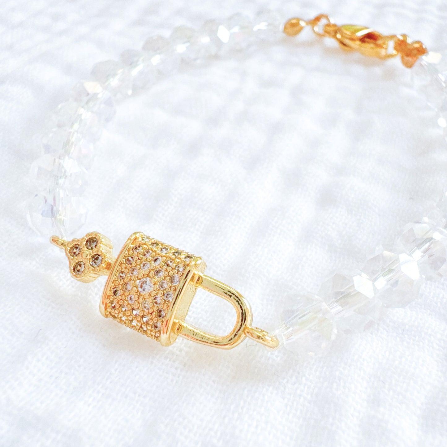 Showgirl Sparkle Lock Bracelet | Gold