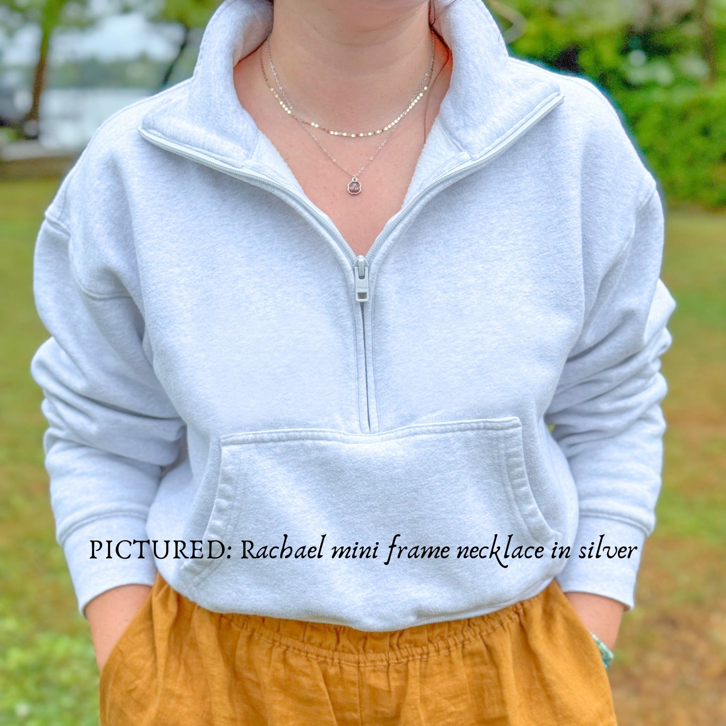 Toile d'oiseaux Mini Frame Necklace | Silver