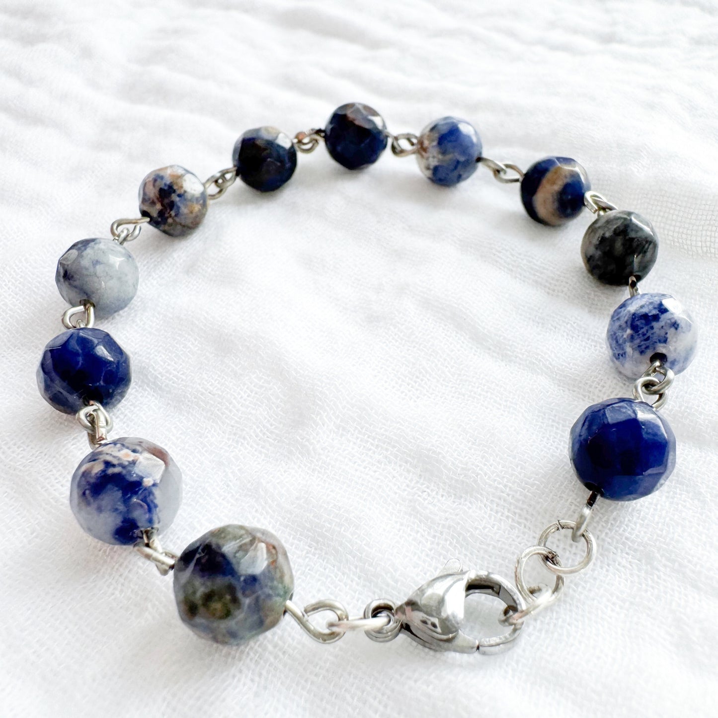 Sodalite Gemstone Bracelet | Silver