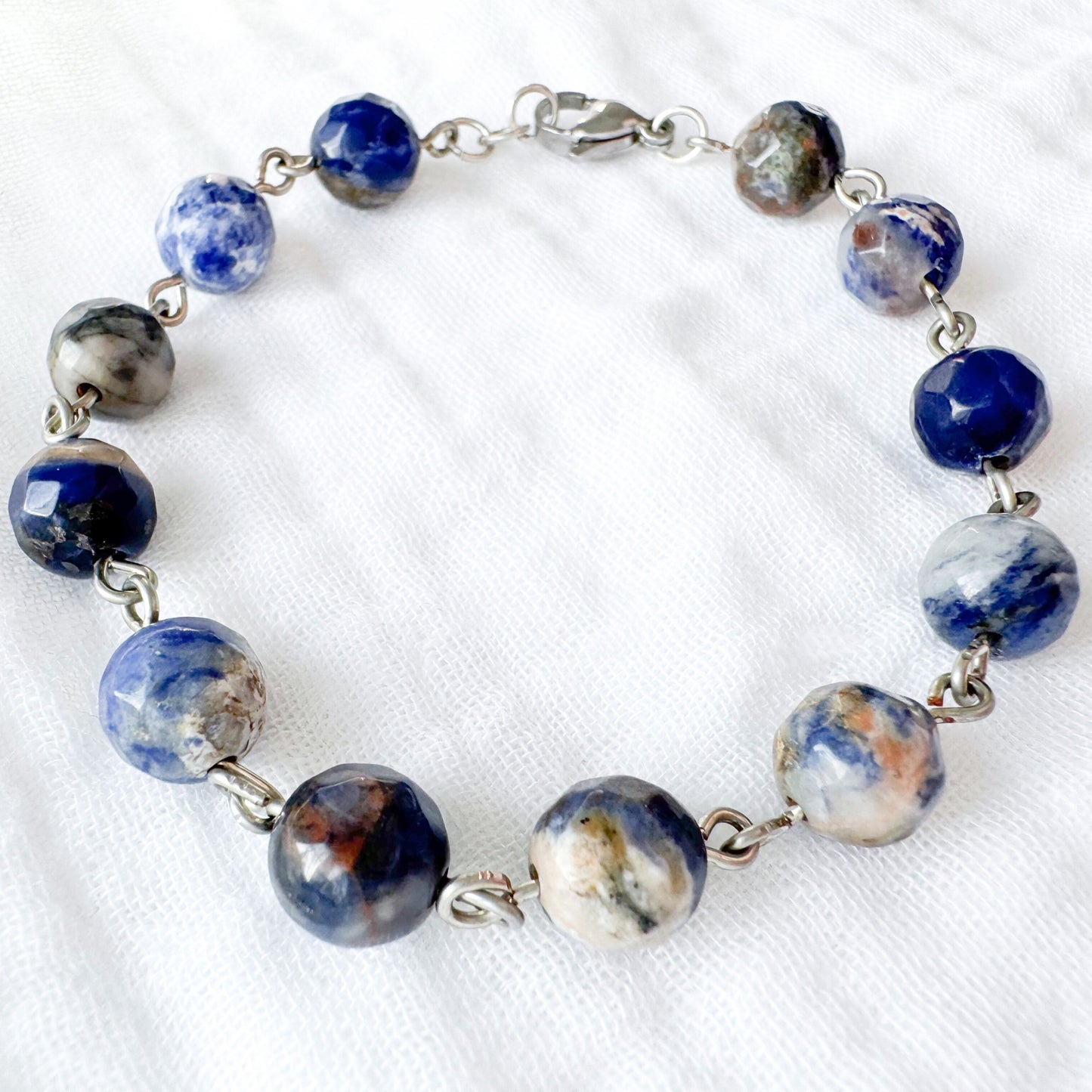 Sodalite Gemstone Bracelet | Silver