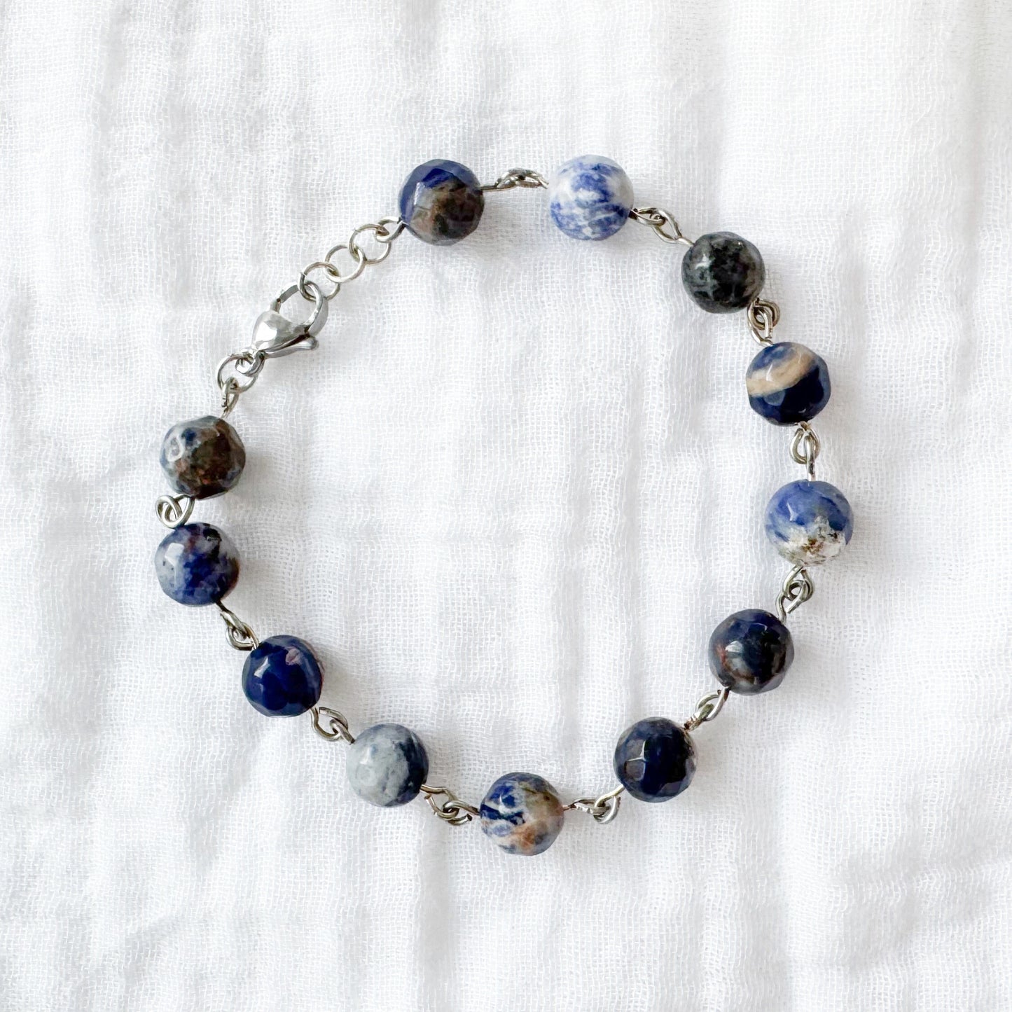 Sodalite Gemstone Bracelet | Silver