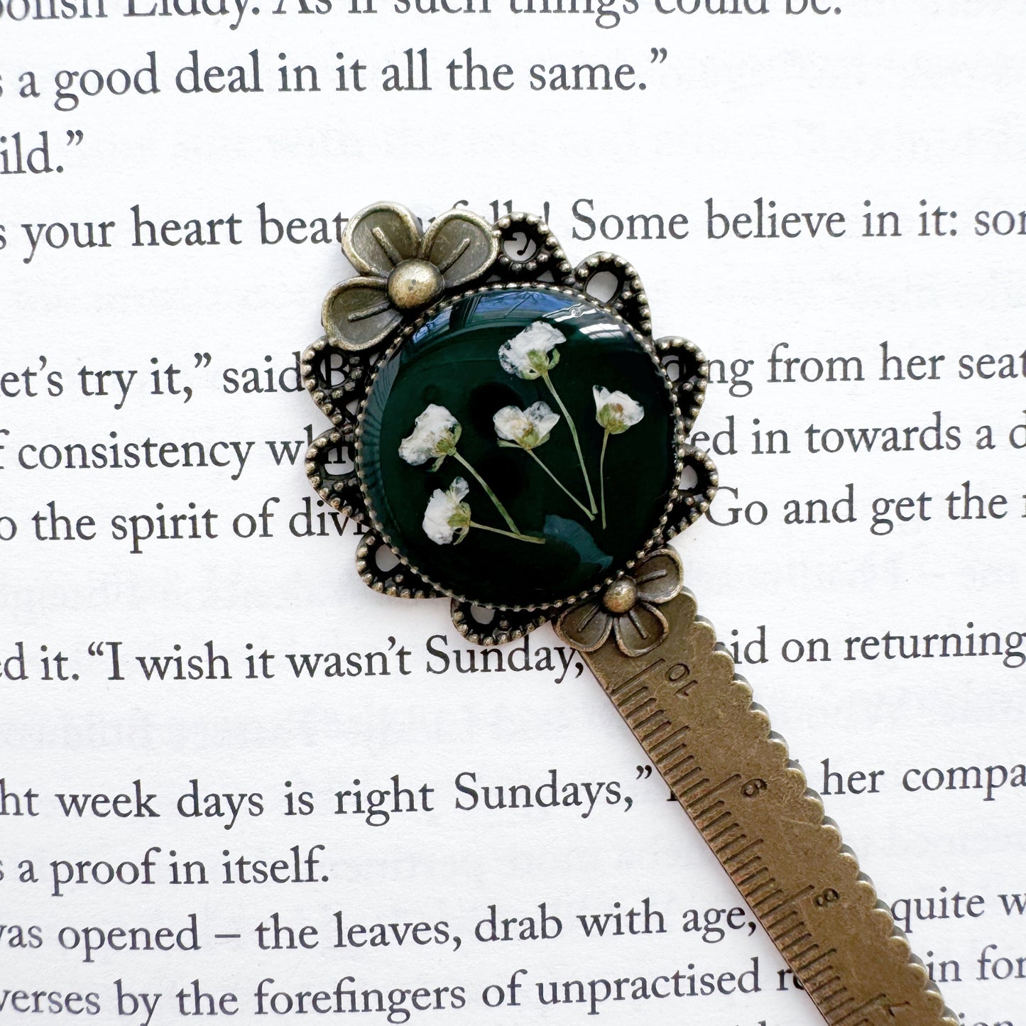 Sylvie Pressed Flower Bookmark | Bronze