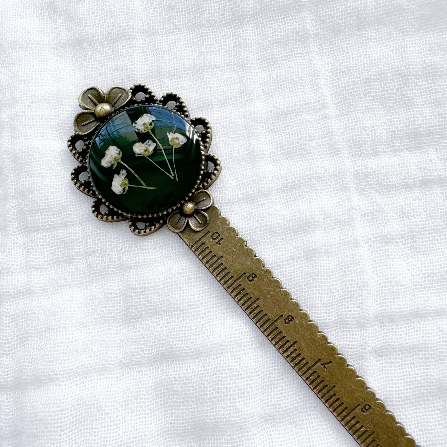 Sylvie Pressed Flower Bookmark | Bronze