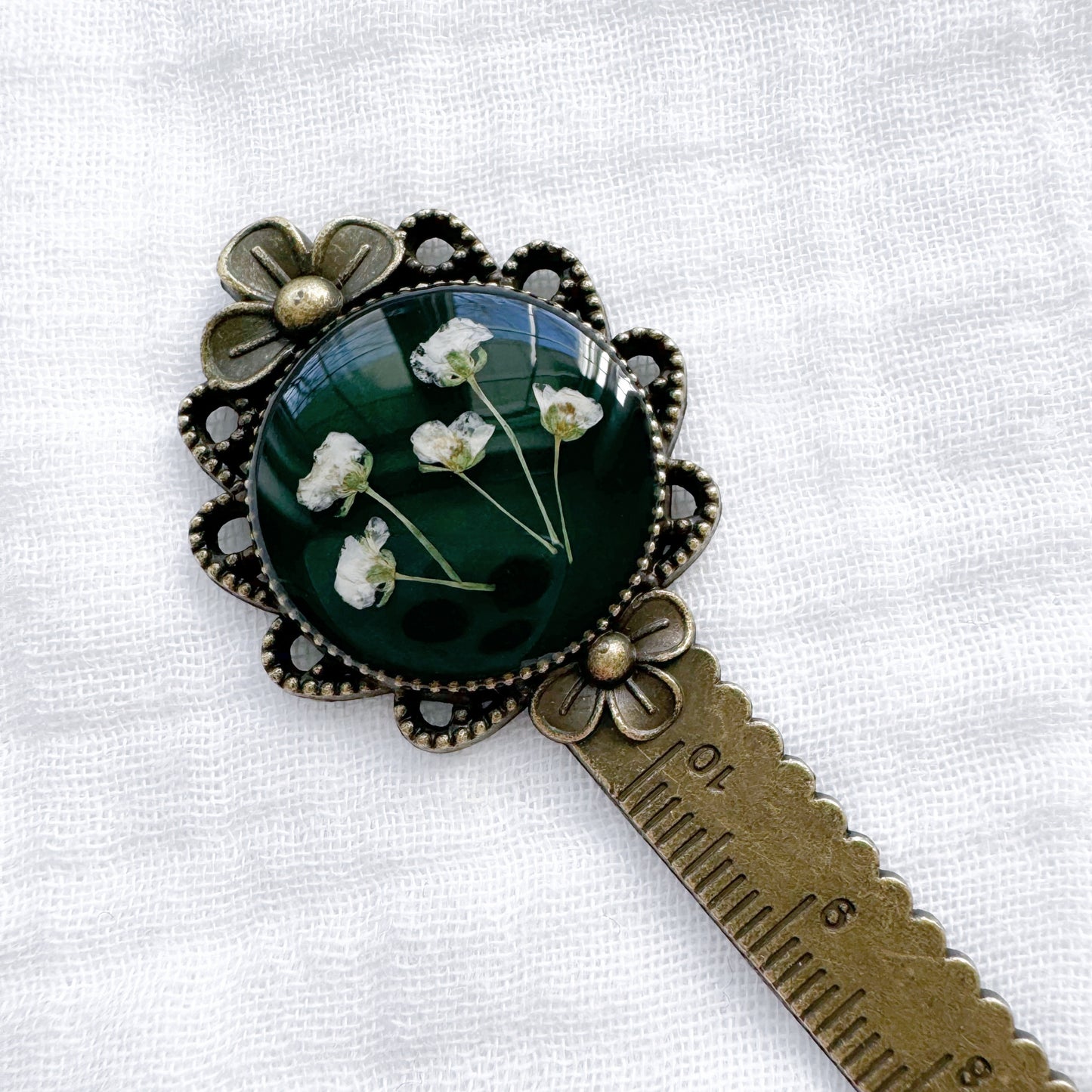 Sylvie Pressed Flower Bookmark | Bronze