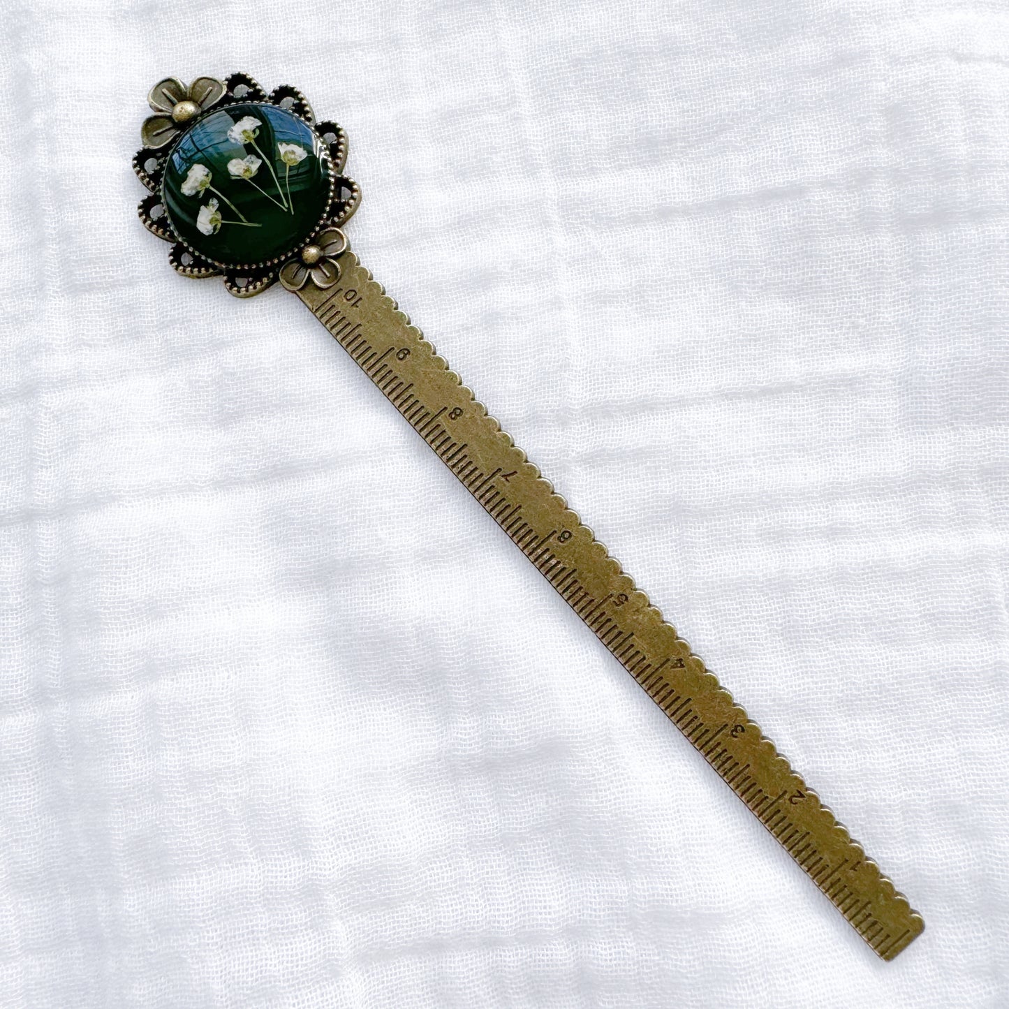 Sylvie Pressed Flower Bookmark | Bronze