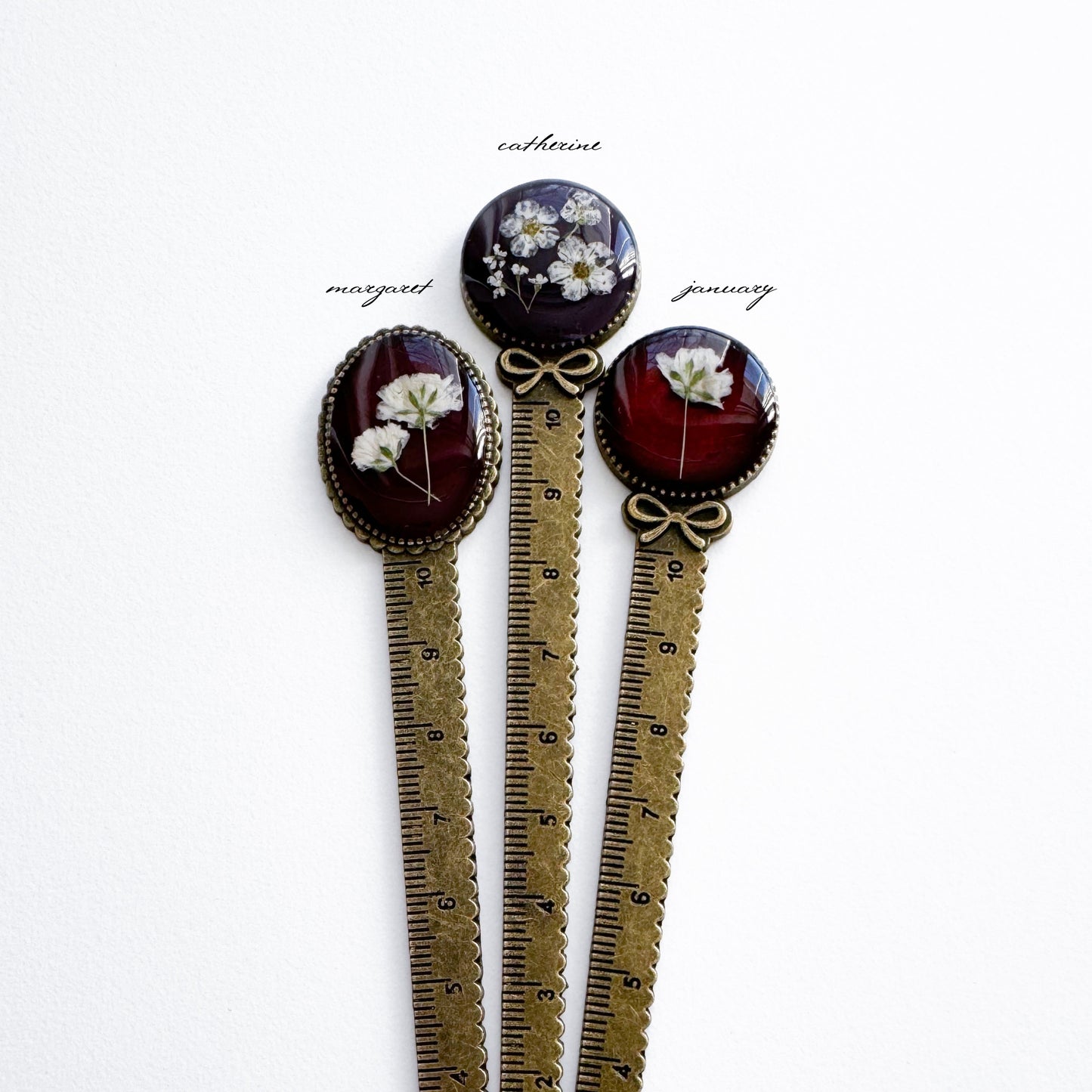Catherine Pressed Flower Bookmark | Bronze