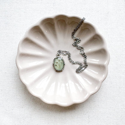 Beatrix Pressed Flower Necklace | Silver