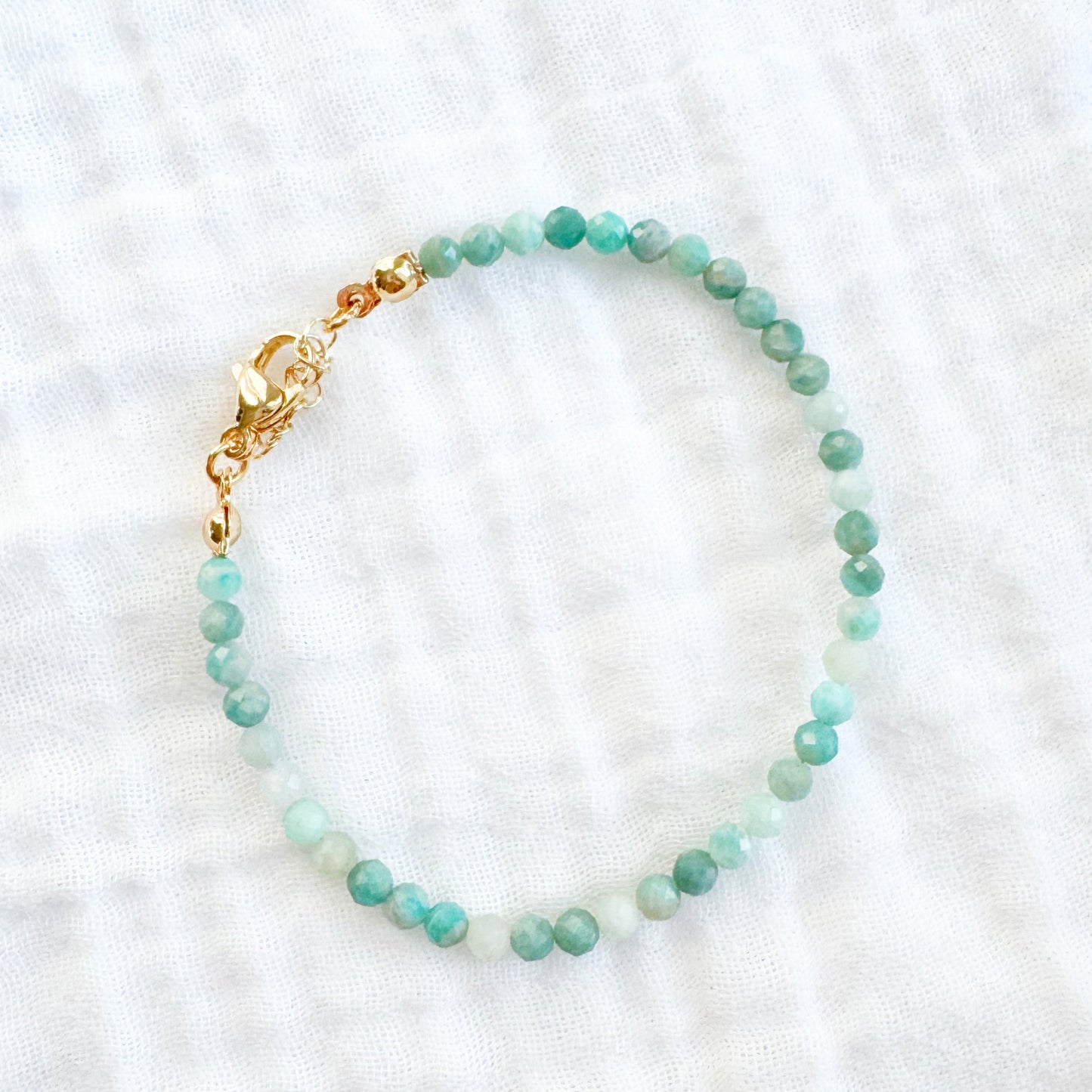 Amazonite Gemstone Stacking Bracelet | Gold