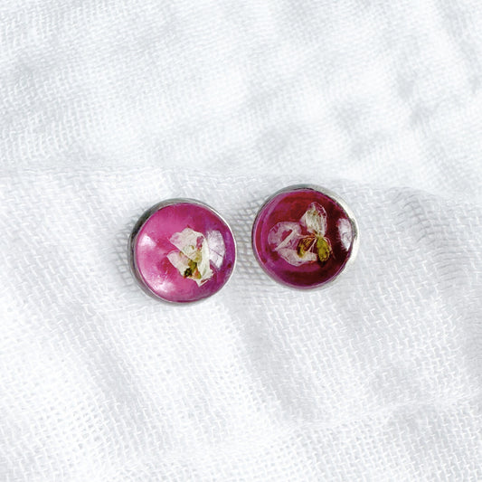 Amelia Pressed Flower Earrings | Silver