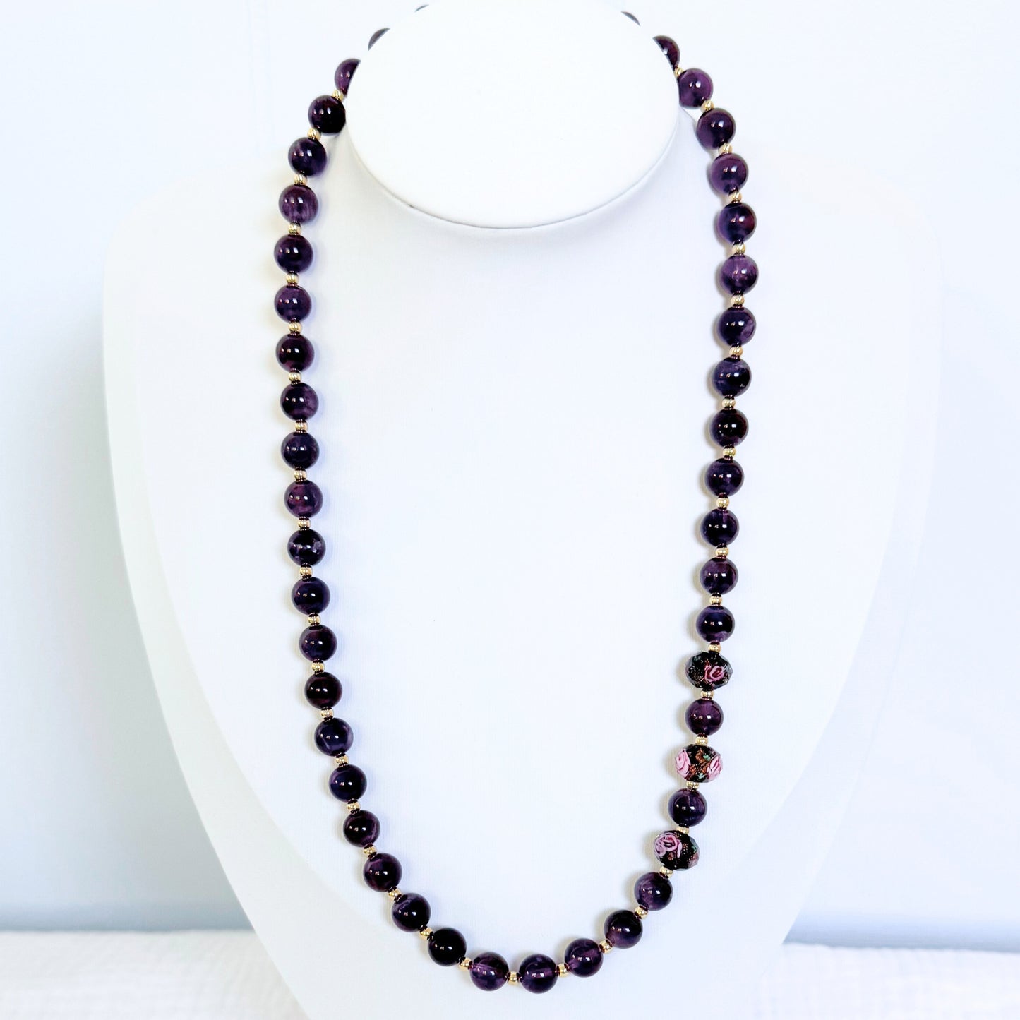 Amethyst Gemstone Necklace | Gold