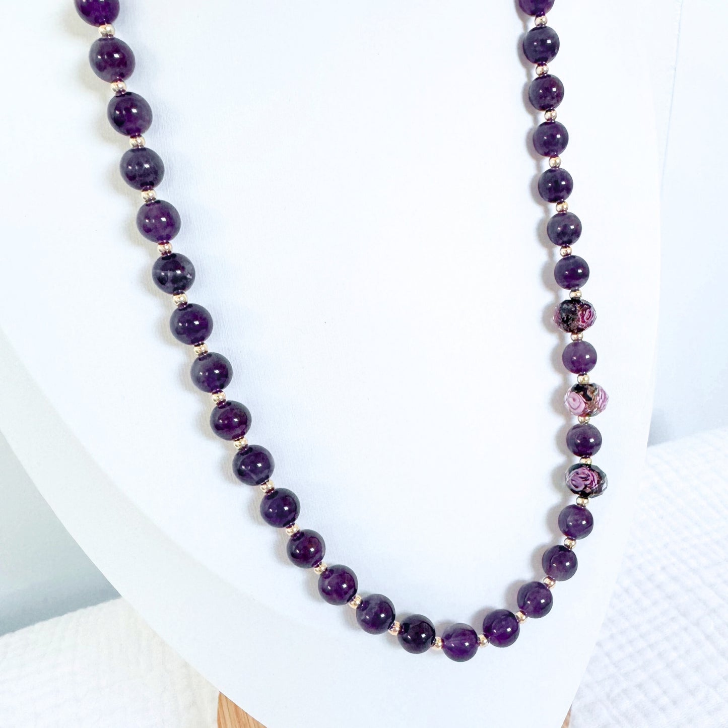 Amethyst Gemstone Necklace | Gold