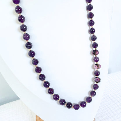 Amethyst Gemstone Necklace | Gold