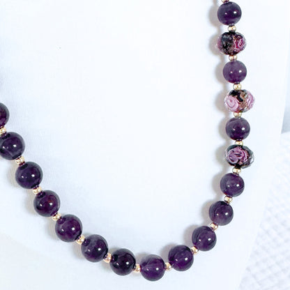 Amethyst Gemstone Necklace | Gold