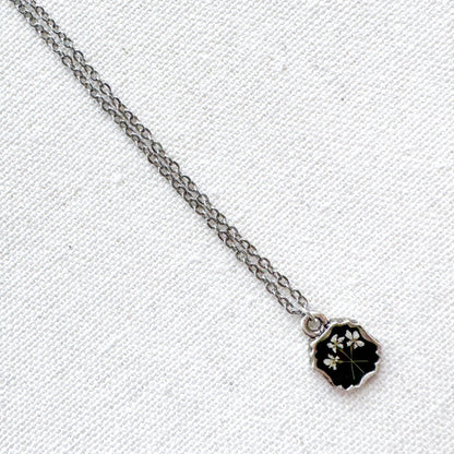 Anne Pressed Flower Necklace | Silver