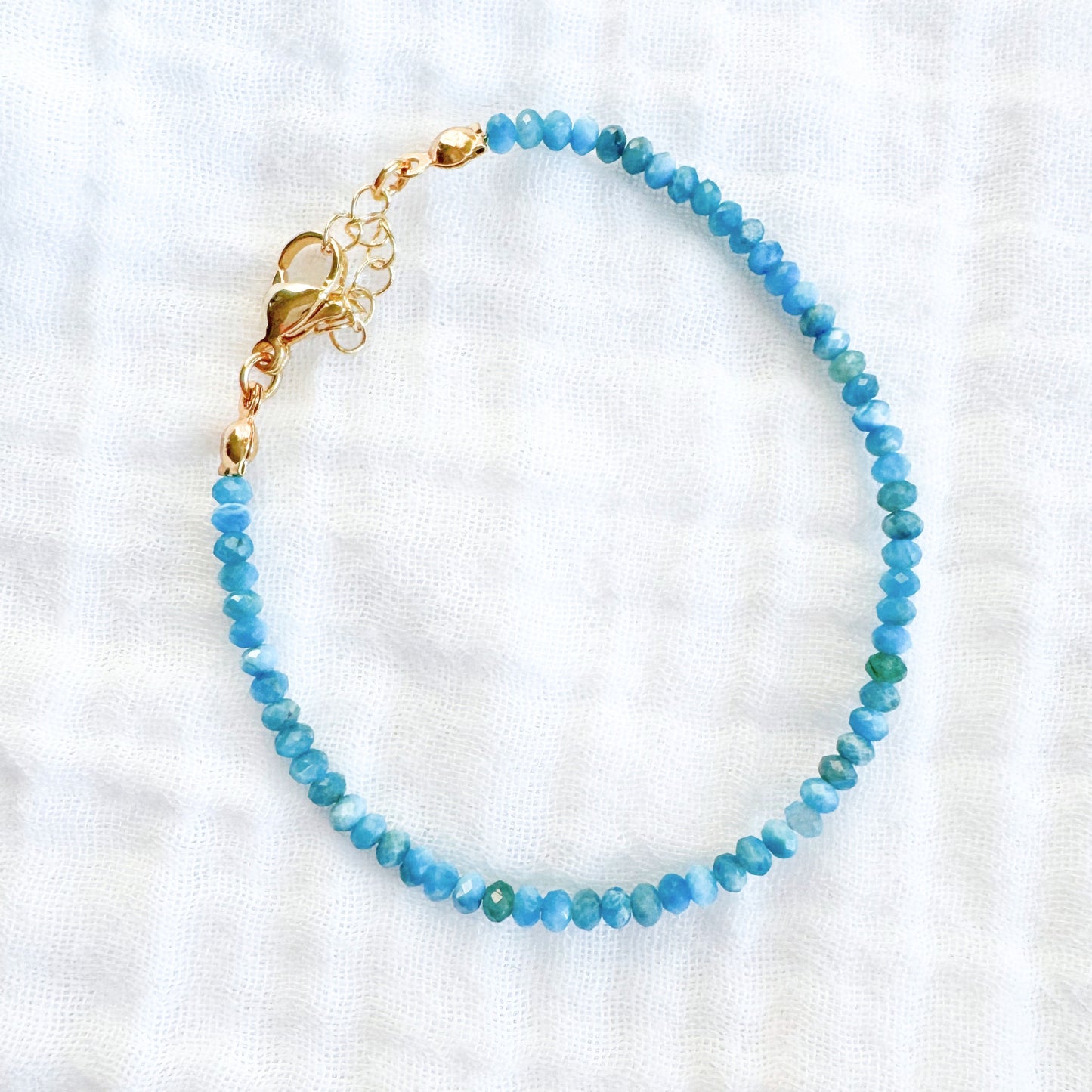 Apatite Gemstone Stacking Bracelet | Gold