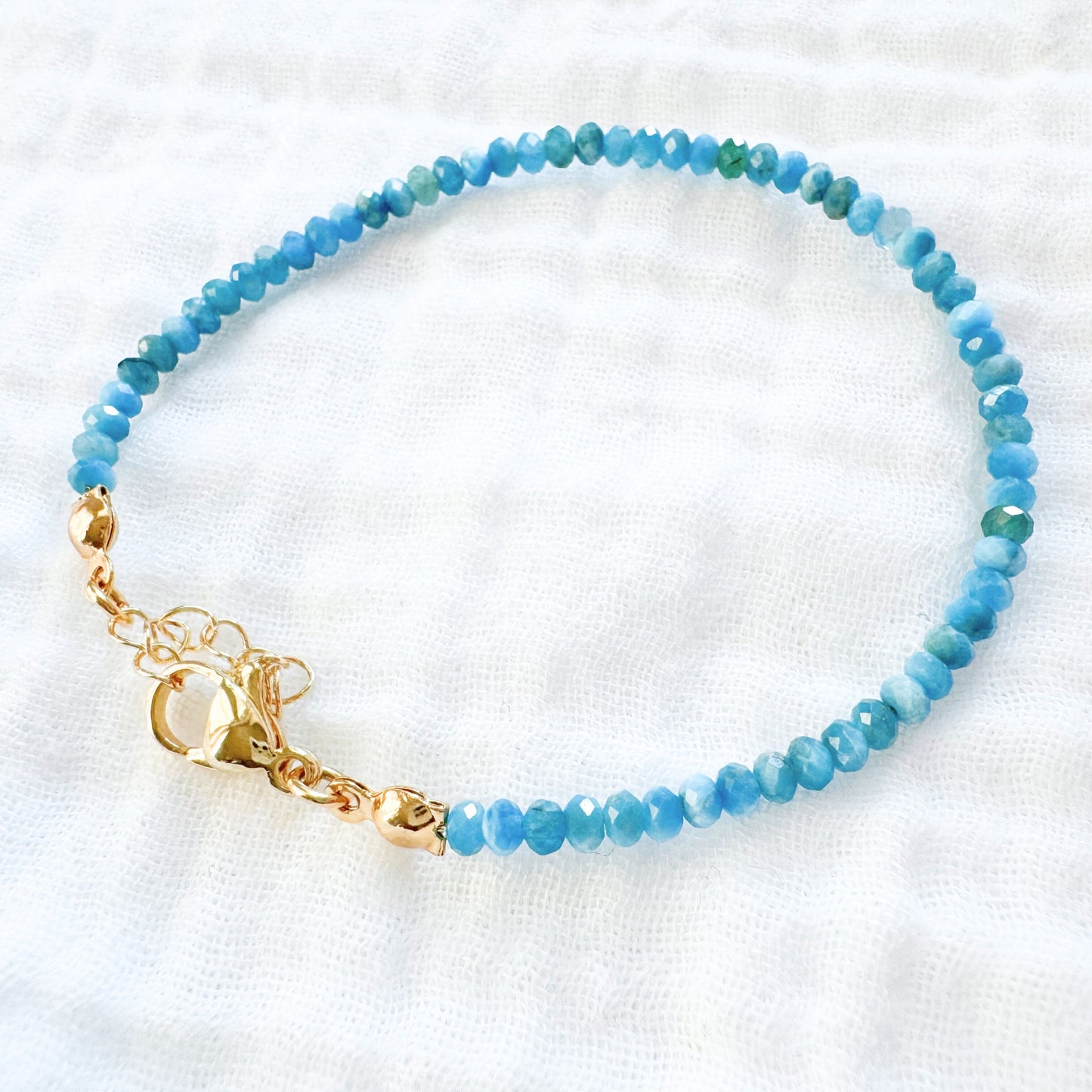 Apatite Gemstone Stacking Bracelet | Gold