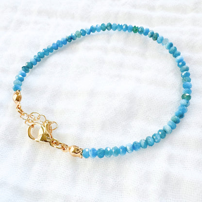 Apatite Gemstone Stacking Bracelet | Gold