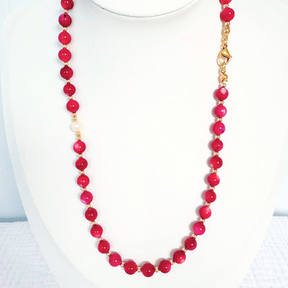Pearl and Shell Beaded Necklace | Gold