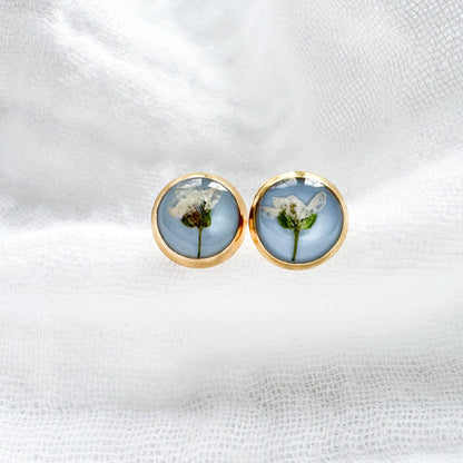 Belle Pressed Flower Earrings | Gold