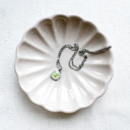 Beth Pressed Flower Necklace | Silver