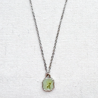 Beth Pressed Flower Necklace | Silver