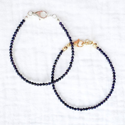 Blue Sandstone Stacking Bracelet | Silver