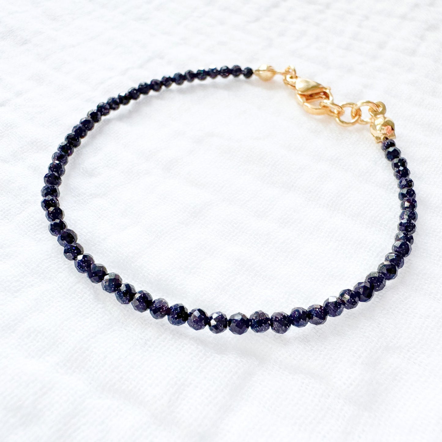 Blue Sandstone Stacking Bracelet | Gold