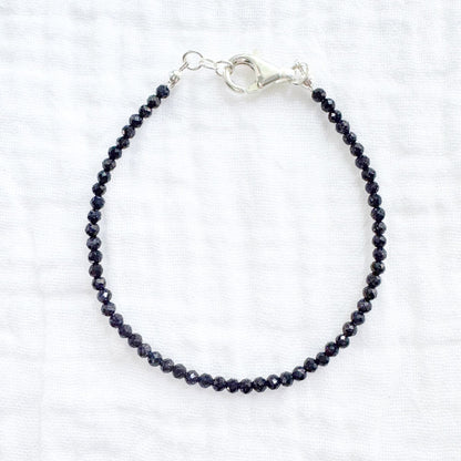 Blue Sandstone Stacking Bracelet | Silver