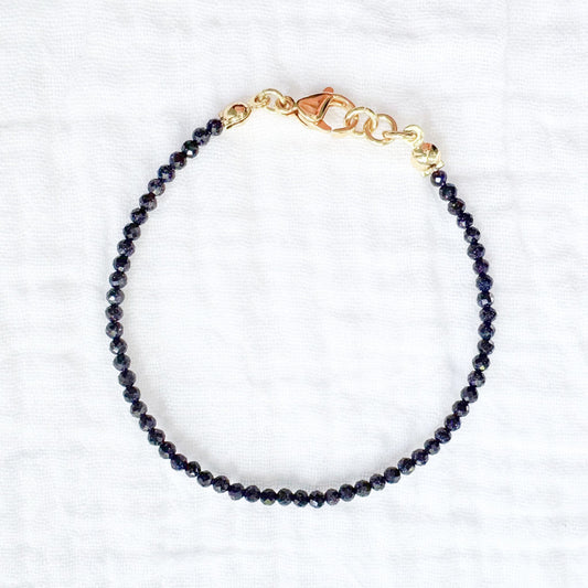 Blue Sandstone Stacking Bracelet | Gold