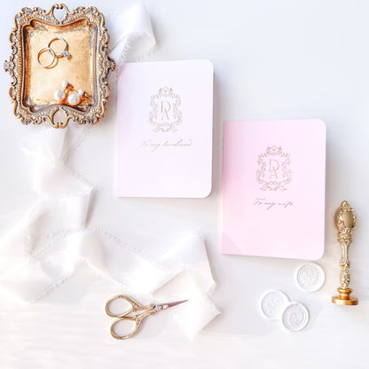 Wedding Vow Books | Custom Ornate Crest